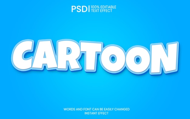 Blue cartoon text effect