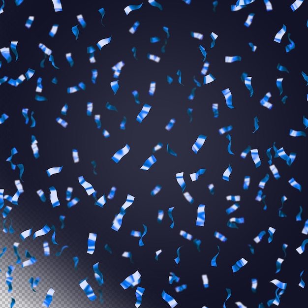 Free PSD blue confetti for decorations isolated 3d render