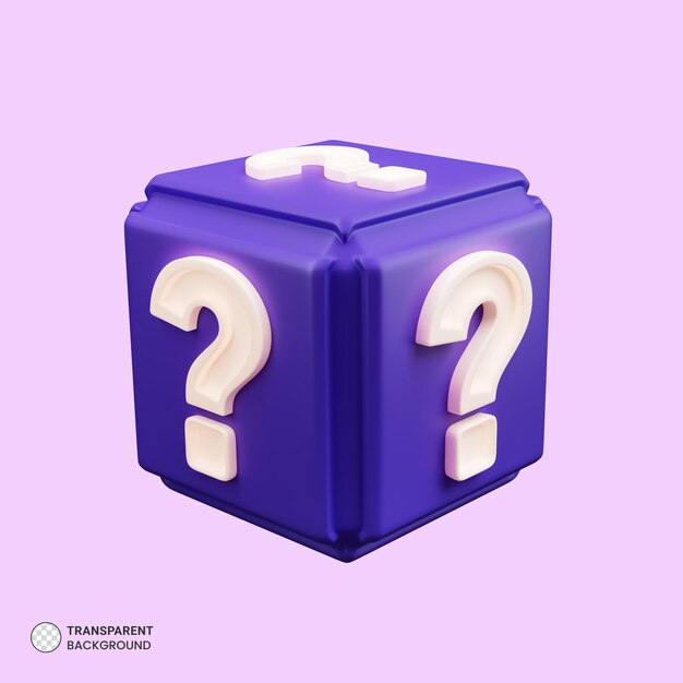 Синий куб со знаком вопроса на коробках