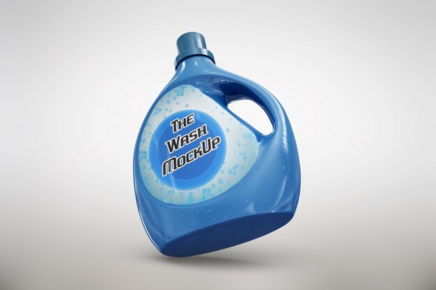 Blue detergent packaging mock up