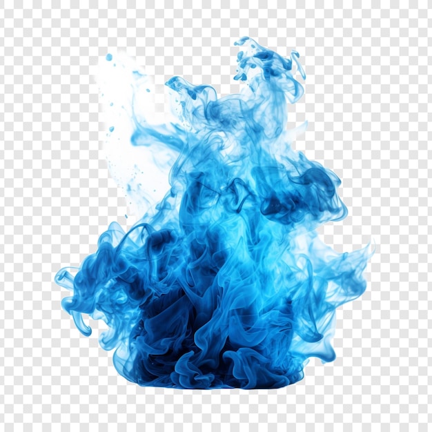 Blue fire isolated on transparent background