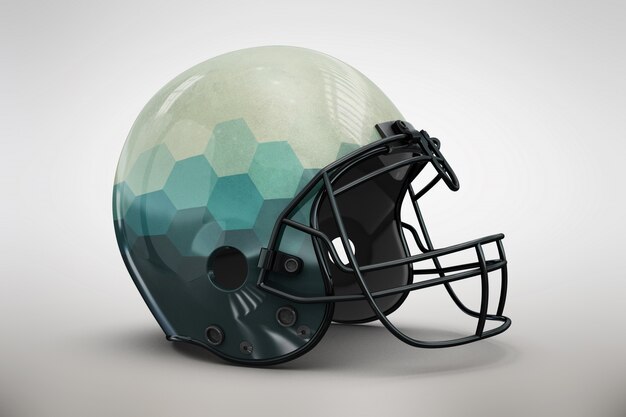 Free PSD blue gradient helmet mock up