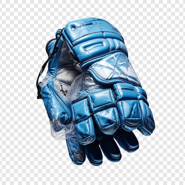 Бесплатный PSD Голубая хоккейная перчатка на прозрачном фоне