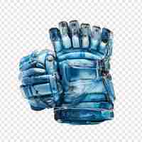 Бесплатный PSD Голубая хоккейная перчатка на прозрачном фоне
