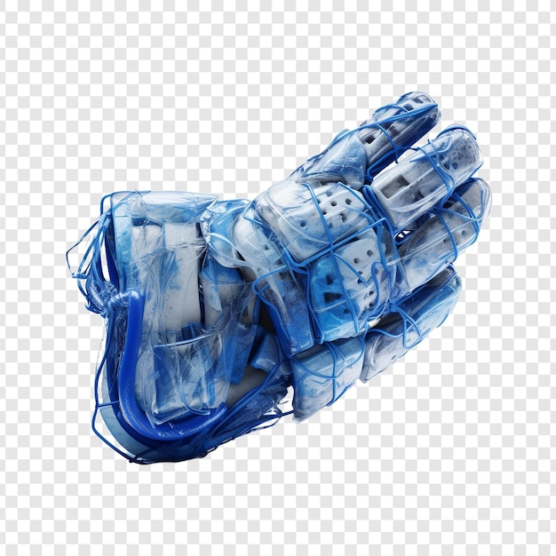 Free PSD blue ice hockey glove isolated on transparent background