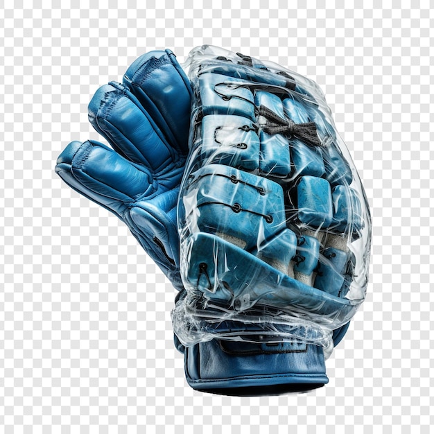 Free PSD blue ice hockey glove isolated on transparent background