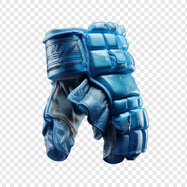 Free PSD blue ice hockey glove isolated on transparent background