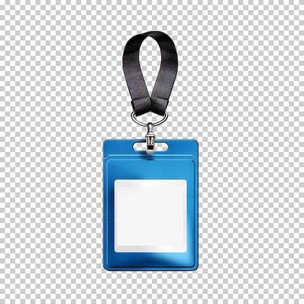 Free PSD blue id holder isolated on background