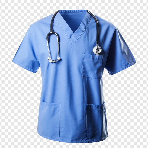 blue medical scrubs with stethoscope healthcare professional uniform