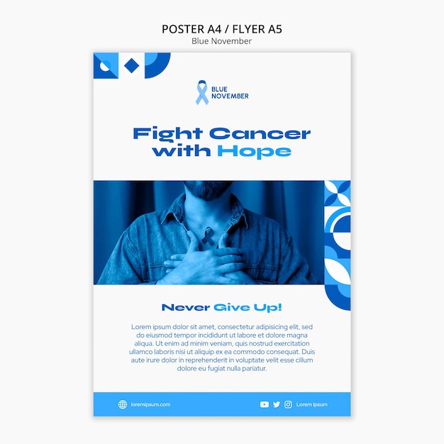 Blue November Awareness Flyer Template – Free PSD Download