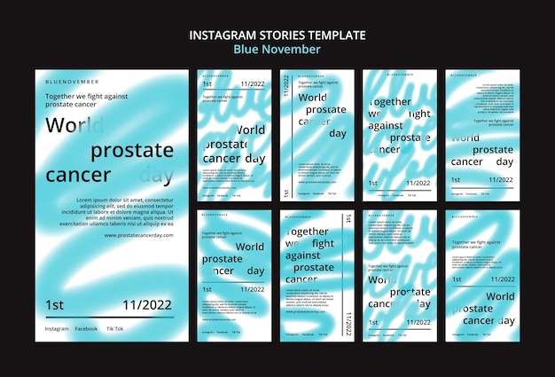 Free PSD blue november awareness instagram stories