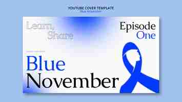 Free PSD blue november awareness youtube cover