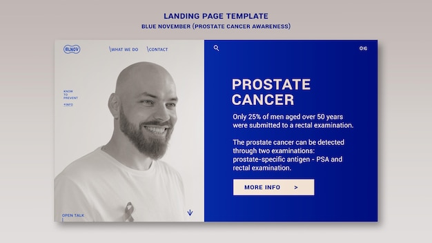 PSD gratuito modello di home page di novembre blu