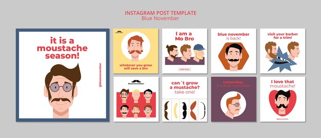 Коллекция постов instagram в голубом ноябре