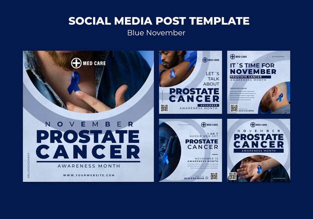 Free PSD blue november instagram posts