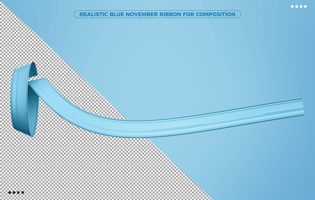 Free PSD blue november realistic ribbon