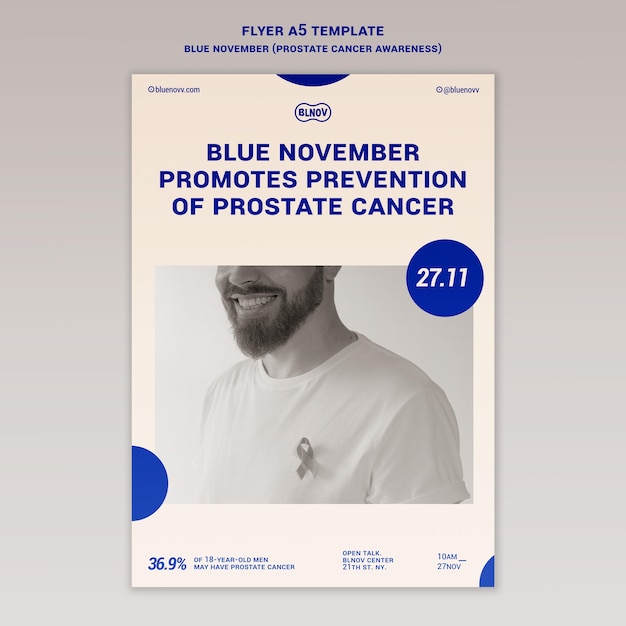 Free PSD blue november vertical print template