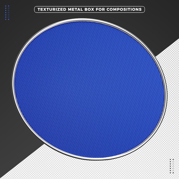 Free PSD blue realistic metal round box for composition