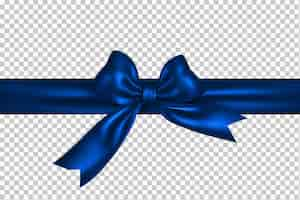 Free PSD blue ribbon bow isolated on transparent background