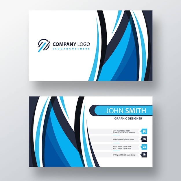 Free PSD blue shape psd business template