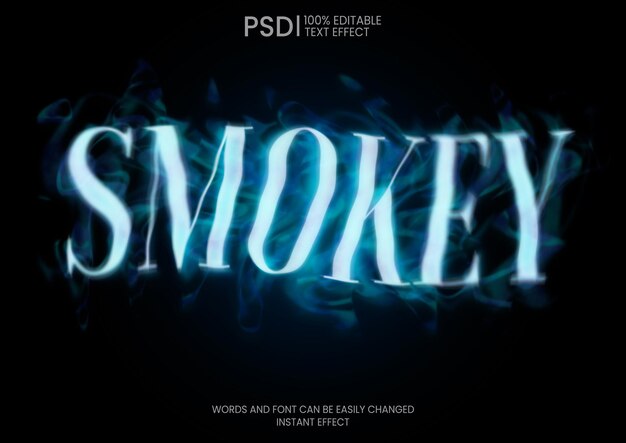 Blue Smoke text Effect