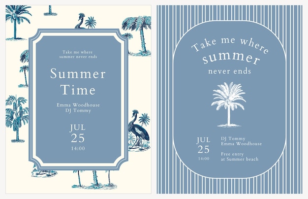 Blue summer flyer  tropical background