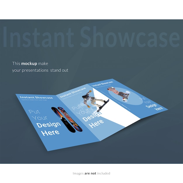 Blue trifold mock up