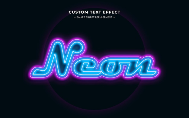 Free PSD blue tube neon text effect