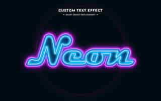 Free PSD blue tube neon text effect