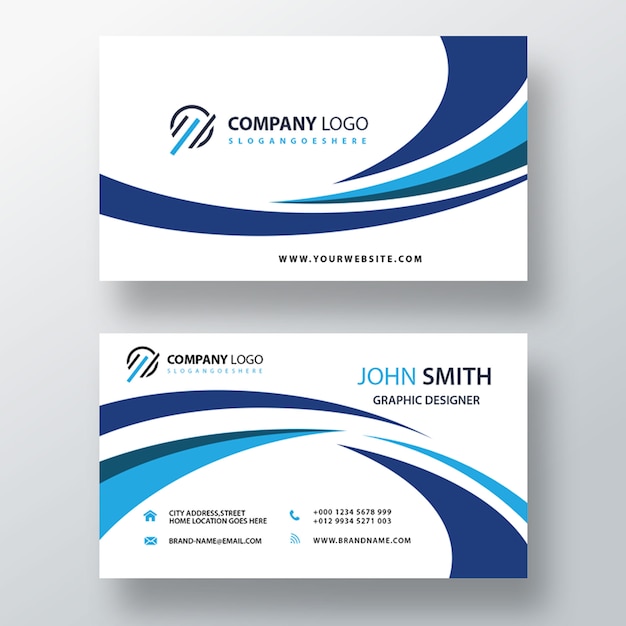 Blue visit card template