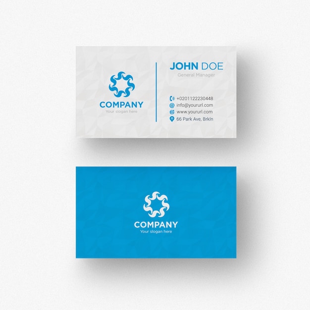 Free PSD blue and white business card