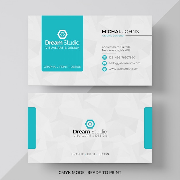 Free PSD blue and white business card