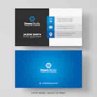 Free PSD blue and white business card