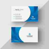 Free PSD blue and white business card