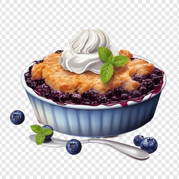 Free PSD blueberry cobbler isolated on transparent background