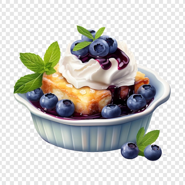 Blueberry cobbler isolated on transparent background
