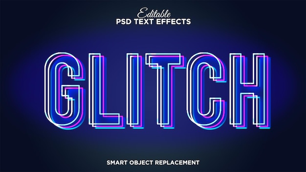 Free PSD blur line text effect. editable glitch text effect