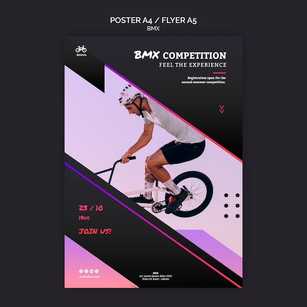 Bmx competition poster template style