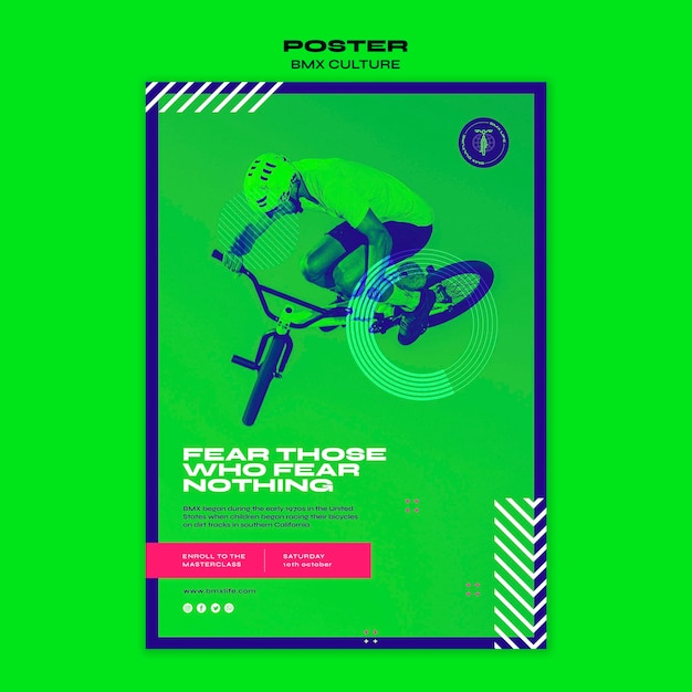 PSD gratuito modello di poster del concetto di cultura bmx