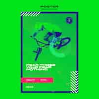 PSD gratuito modello di poster del concetto di cultura bmx