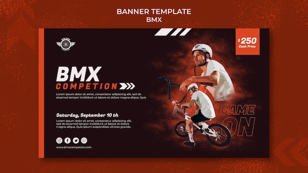 無料PSD bmx水平バナーテンプレート