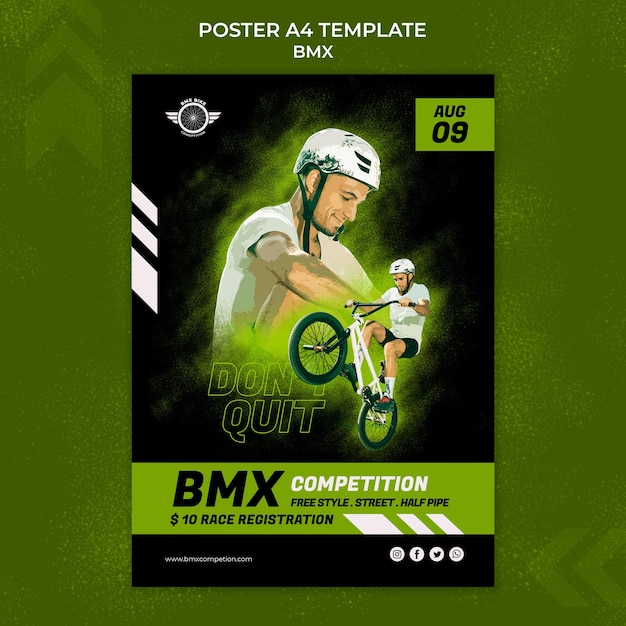 Bmx print template with photo