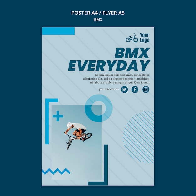 無料PSD bmxショップ広告ポスターテンプレート