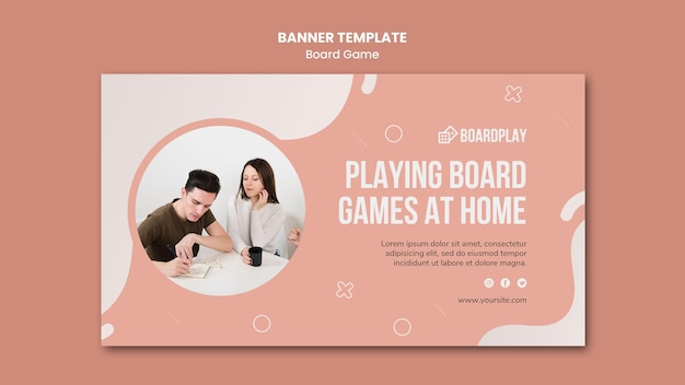 Free PSD board game concept banner template