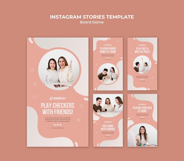 Board game concept instagram stories template