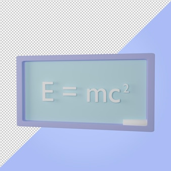 Доска с формулой образования силы физики значок 3d визуализации