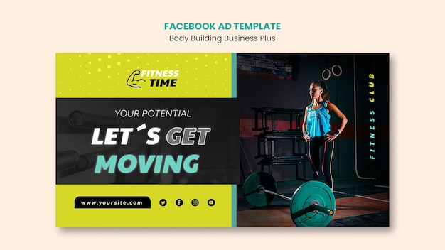 Free PSD body building facebook template