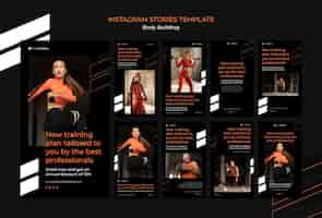 Free PSD body building instagram stories