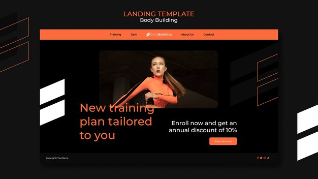 Body building landing page template