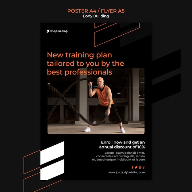 Free PSD body building poster template